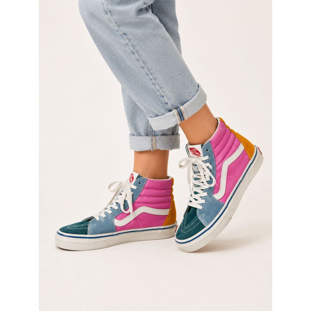 Vans Sk8-Hi Color Mix Shoes Womens 8 Mens 6.5 Multicolor Suede High Top